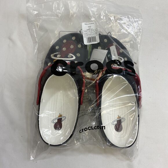 Miami Heat Crocs Classic Clog Mens 12 Black Basketball Official NBA Sandal Shoes main image 9